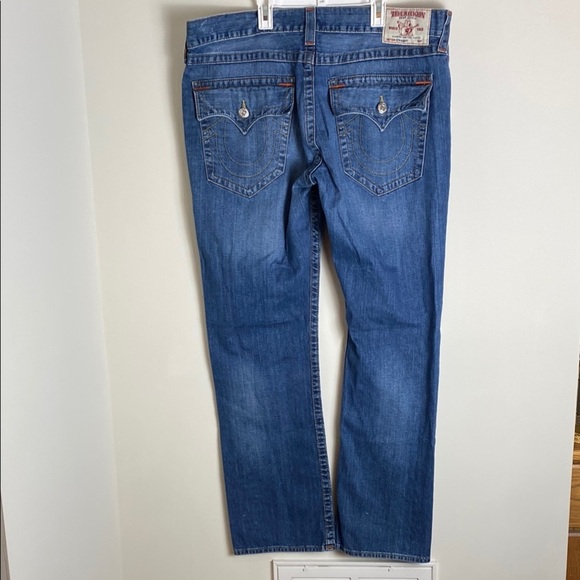 True Religion Straight Flap Medium Washed Jeans Size 40 - Picture 1 of 10